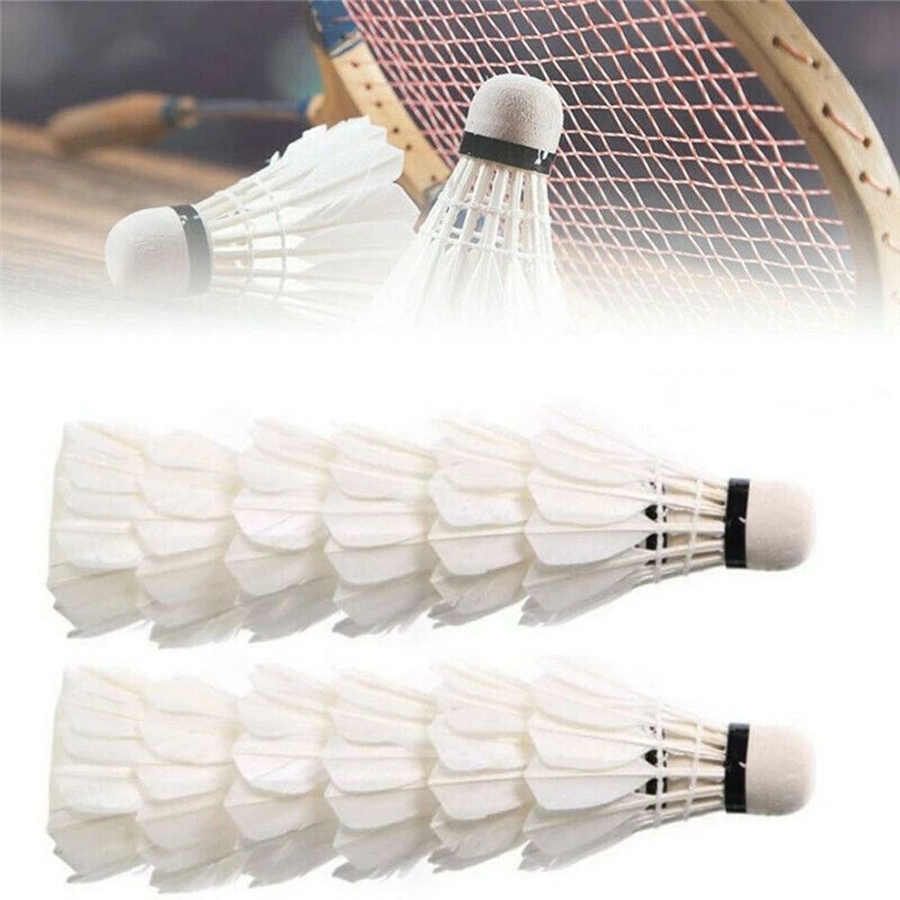 Feather Shuttlecock - 3個入り/6個入り/12個入り、新品の白いバドミントンシャトル、プロ仕様で耐久性に優れたバドミントンボール、安定した性能のアクセサリー、バドミントン練習用、家庭用。