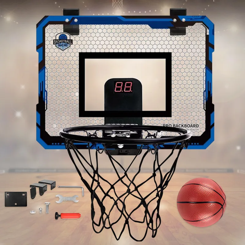 Scoreboard Digital - キッズミニバスケットボールフープ電子スコアボードボールスポーツバックボード屋外屋内運動アクセサリー面白いゲームおもちゃ