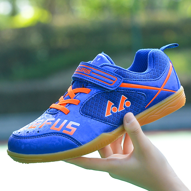 Badminton Shoes Men - 2025年 キッズ卓球シューズ 男女兼用 滑り止めバドミントンシューズ マジックテープデザイン 室内コートシューズ