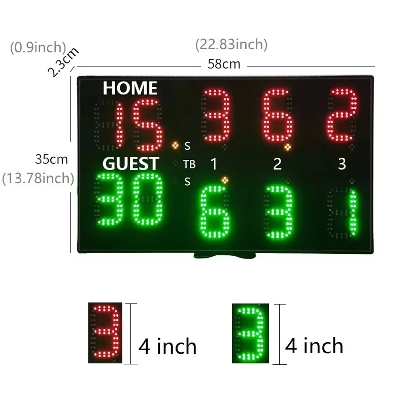 ポータブルXcmデジタルPLコートスコアボード屋内テニススタ - Scoreboard Digital のレビューと価格