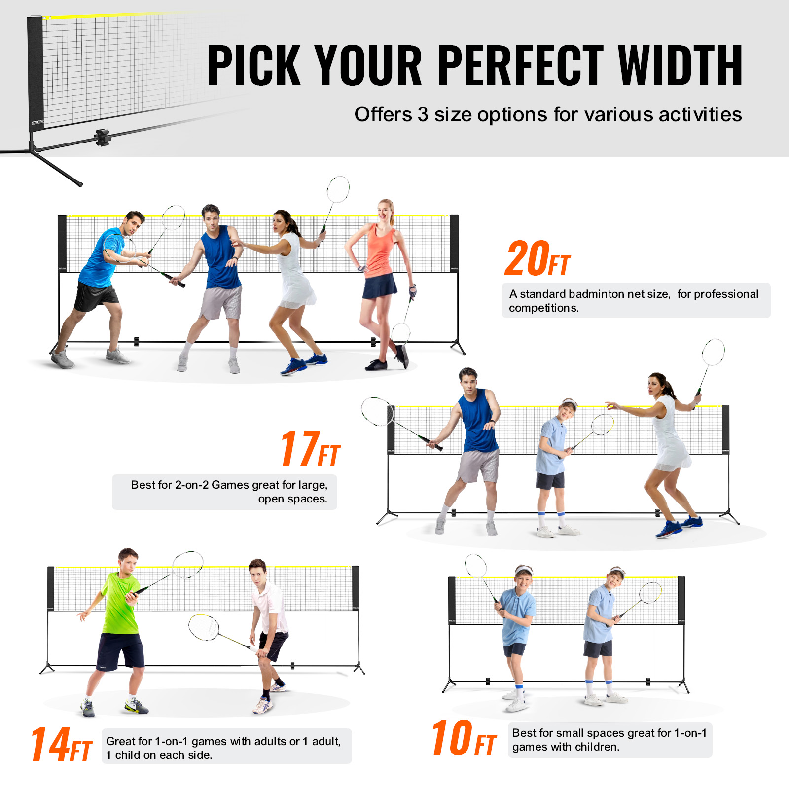 SucceBuy 20フィート バドミントンネット 高さ調節 - Badminton Net のレビューと価格