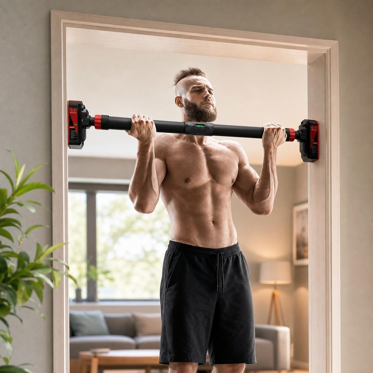 ドア枠に取り付け可能な懸垂バー。安全ロック付きで、自宅での上 - Sports Grip のレビューと価格