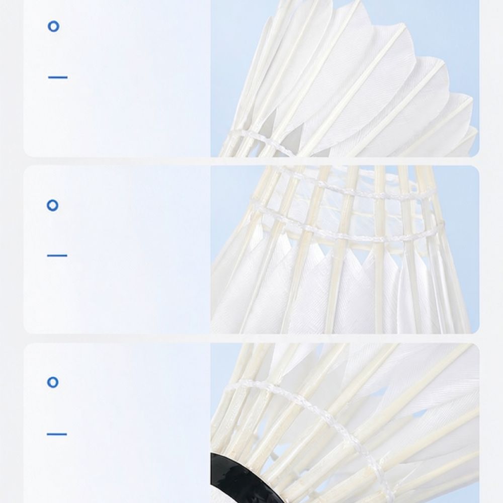 プロ仕様のグースフェザー製バドミントンシャトル。安定した飛行 - Feather Shuttlecock のレビューと価格