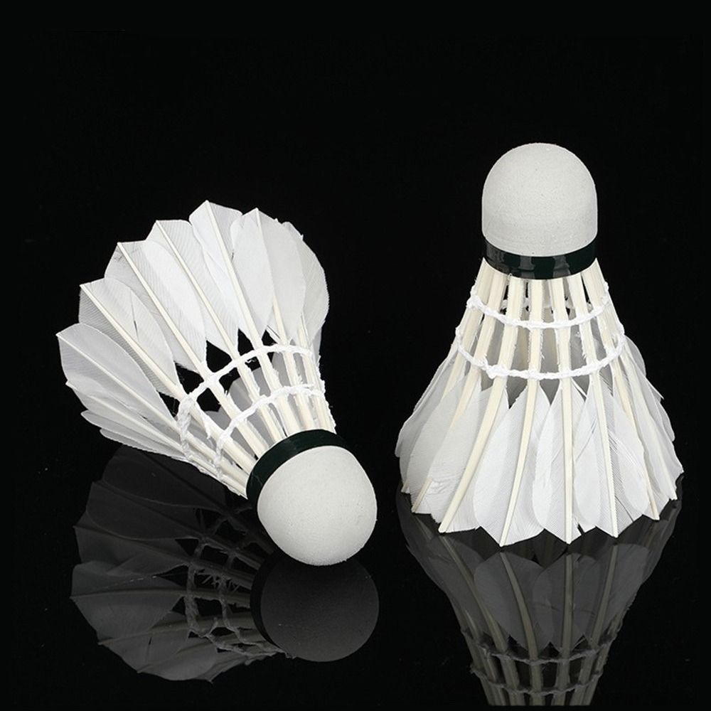 3/6/12 個新しい白バドミントン羽根プロフェッショナル耐 - Feather Shuttlecock のレビューと価格