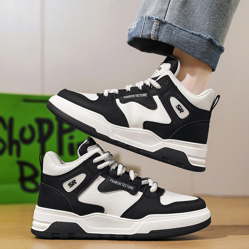 2026年デザインのメンズハイカットスニーカー。韓国風のプラ - Badminton Shoes のレビューと価格